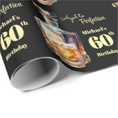 Aged to Perfection Men's 60th Whiskey Birthday  Cadeaupapier (Rol Hoek)