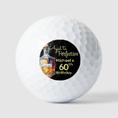 Aged to Perfection Men's 60th Whiskey Birthday  Golfballen (Voorkant)