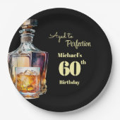 Aged to Perfection Men's 60th Whiskey Birthday  Papieren Bordje (Voorkant)