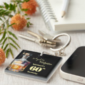 Aged to Perfection Men's 60th Whiskey Birthday  Sleutelhanger (Voorkant Rechts)