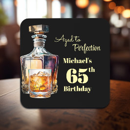 Aged to Perfection Men's 65th Whiskey Birthday Bier Onderzetter