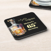 Aged to Perfection Men's 65th Whiskey Birthday  Bier Onderzetter (Linkerzijde)