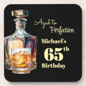 Aged to Perfection Men's 65th Whiskey Birthday  Bier Onderzetter (Voorkant)
