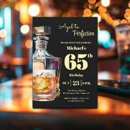 Aged to Perfection Men's 65th Whiskey Birthday Kaart