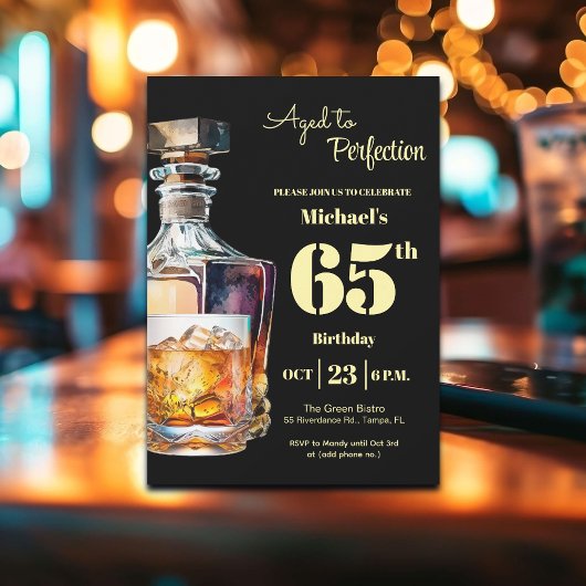 Aged to Perfection Men's 65th Whiskey Birthday  Kaart