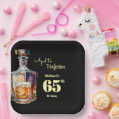 Aged to Perfection Men's 65th Whiskey Birthday  Papieren Bordje (Feest)