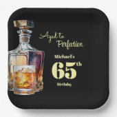 Aged to Perfection Men's 65th Whiskey Birthday  Papieren Bordje (Voorkant)