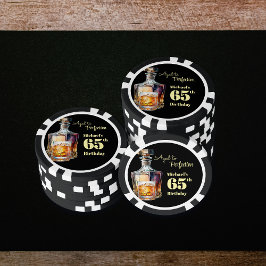 Aged to Perfection Men's 65th Whiskey Birthday Poker Chips