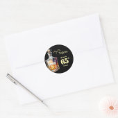 Aged to Perfection Men's 65th Whiskey Birthday  Ronde Sticker (Envelop)