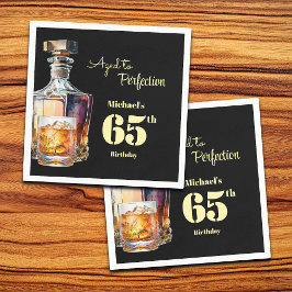 Aged to Perfection Men's 65th Whiskey Birthday Servet