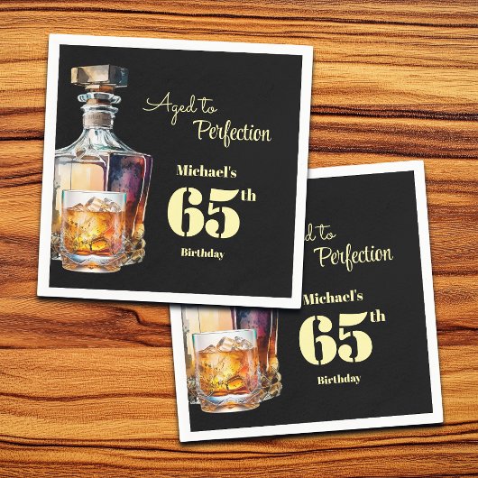 Aged to Perfection Men's 65th Whiskey Birthday  Servet