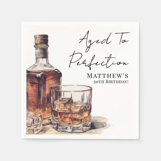 Aged To Perfection Men's Birthday Party Servet (Voorkant)