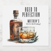 Aged To Perfection Men's Birthday Whiskey Likeurfles Etiket (Enkel label)