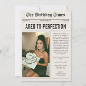 Aged To Perfection Photo Newspaper Birthday Kaart (Voorkant)