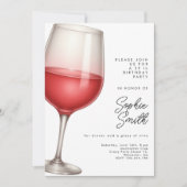 Aged to perfection red wine birthday party  kaart (Voorkant)