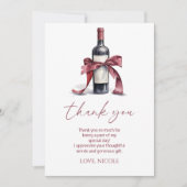 Aged To Perfection Red Wine Bow Birthday Party Bedankkaart (Voorkant)