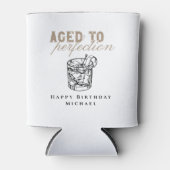 Aged to Perfection Retro White Whiskey Birthday Blikjeskoeler (Voorkant)