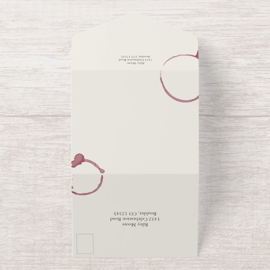 Aged to Perfection Stains Wine Tasting Party Gold All In One Uitnodiging (Buiten)