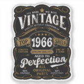Aged To Perfection Vintage 1966 Birthday 60th  Sticker (Voorkant)
