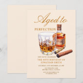 Aged to Perfection Whiskey Adult Birthday Party Kaart (Voorkant / Achterkant)