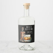 Aged To Perfection Whiskey Men's Birthday Likeurfles Etiket (Voorkant)