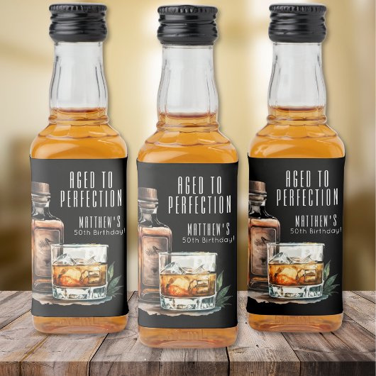Aged To Perfection Whiskey Men's Birthday Likeurfles Etiket