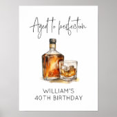 Aged to Perfection Whiskey Verjaardag Poster Custo (Voorkant)