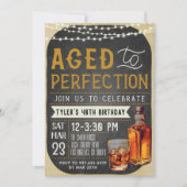 Aged to Perfection Whiskey Verjaardag Uitnodiging (Voorkant)