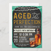Aged to Perfection Whiskey Verjaardag Uitnodiging (Voorkant / Achterkant)