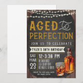 Aged to Perfection Whiskey Verjaardag Uitnodiging (Voorkant / Achterkant)