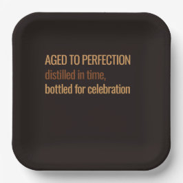 Aged to Perfection Whisky Birthday Celebration Papieren Bordje