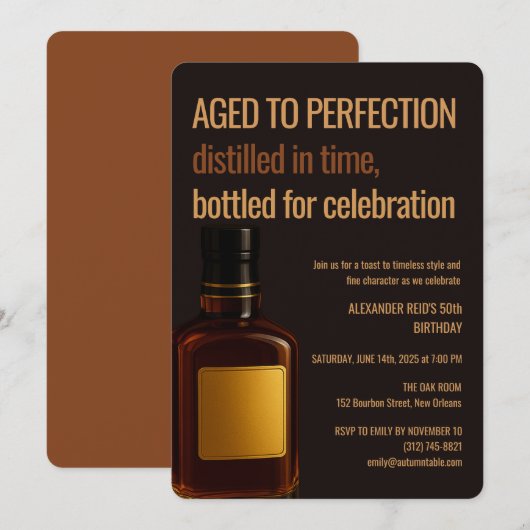 Aged to Perfection | Whisky Birthday Kaart (Voorkant / Achterkant)