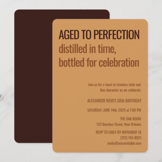 Aged to Perfection | Whisky Birthday Kaart (Voorkant / Achterkant)