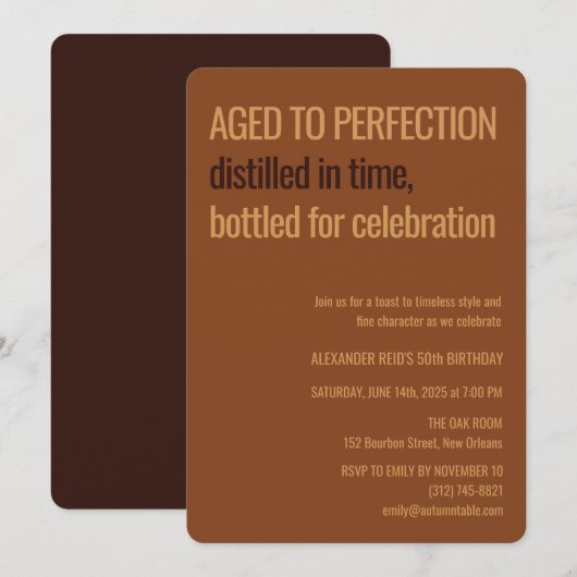 Aged to Perfection | Whisky Birthday Kaart (Voorkant / Achterkant)