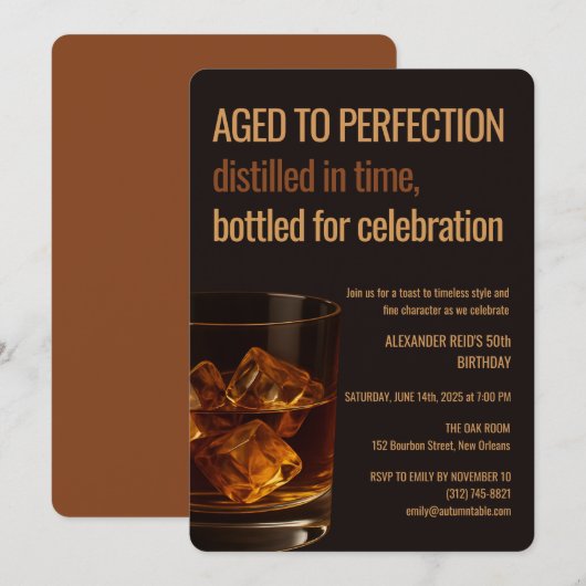 Aged to Perfection | Whisky Birthday Kaart (Voorkant / Achterkant)