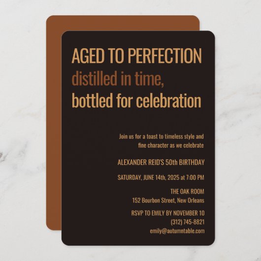 Aged to Perfection | Whisky Birthday Kaart (Voorkant / Achterkant)