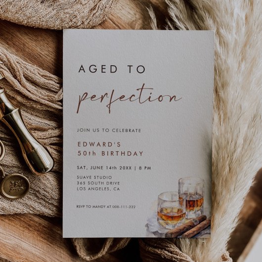 Aged to Perfection Whisky & Cigars Birthday Kaart