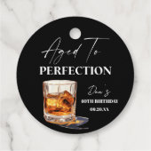 Aged To Perfection Whisky Glass Birthday Party Bedankjes Labels (Achterkant)