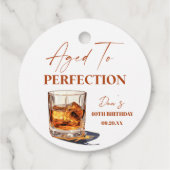 Aged To Perfection Whisky Glass Birthday Party Bedankjes Labels (Achterkant)