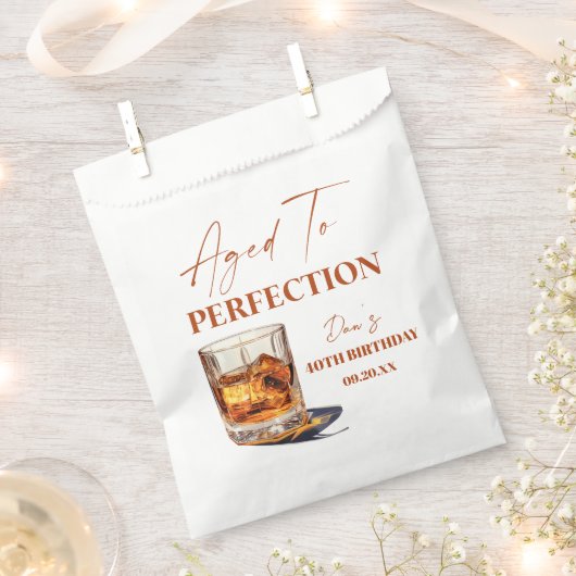 Aged To Perfection Whisky Glass Birthday Party Bedankzakje (Geknipt)
