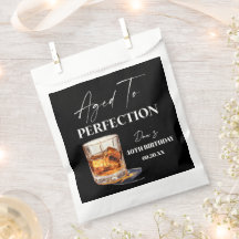 Aged To Perfection Whisky Glass Birthday Party