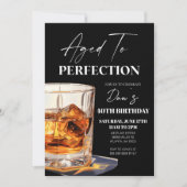 Aged To Perfection Whisky Glass Birthday Party Kaart (Voorkant)