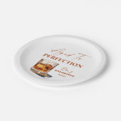 Aged To Perfection Whisky Glass Birthday Party Papieren Bordje (Gekanteld)