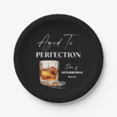 Aged To Perfection Whisky Glass Birthday Party Papieren Bordje (Voorkant)