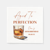 Aged To Perfection Whisky Glass Birthday Party Servet (Voorkant)