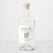 Aged to Perfection White Whiskey Birthday Party Likeurfles Etiket (Voorkant)