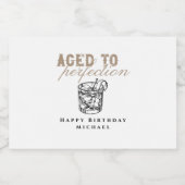 Aged to Perfection White Whiskey Birthday Party Likeurfles Etiket (Enkel label)