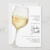 Aged to perfection white wine birthday party  kaart (Voorkant)