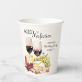 Aged to Perfection Wijn en kaas Verjaardag Papieren Bekers (Voorkant)