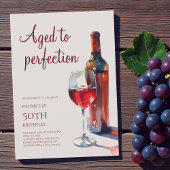 Aged to Perfection Wine Adult 50th Birthday Party Kaart